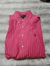 Pink Ralph Lauren Custom Fit Button Down Dress Shirt 16 1/2 - 34/35