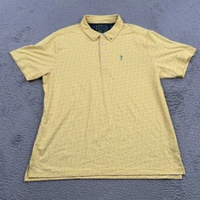 William Murray Polo Shirt Mens Large Martini Print Golf Performance Stretch