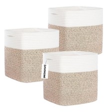 Storage Cubes 11 Inch Cotton Rope Woven Storage Basket for Organizing 3 Pack ...