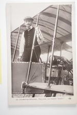 Louis Paulhan Voisin Biplane Aviation Marque Rose Paris Postcard 1909