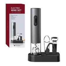 Electric Wine Opener Set with Battery Operated, 4-in-1 Wine Bottle Opener 