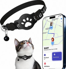 Cats GPS Tracker Collar Waterproof Pet Locator No Monthly Fee IOS/Android 