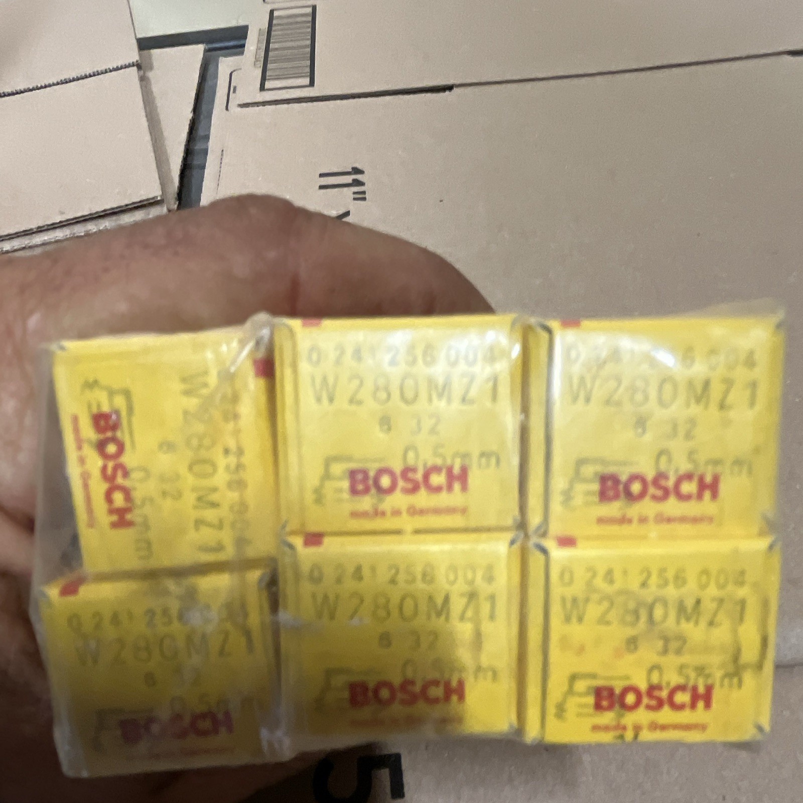 Vintage New Old Stock Bosch Made In Germany Spark Plugs W280MZ1  Set Of 6 Plugs