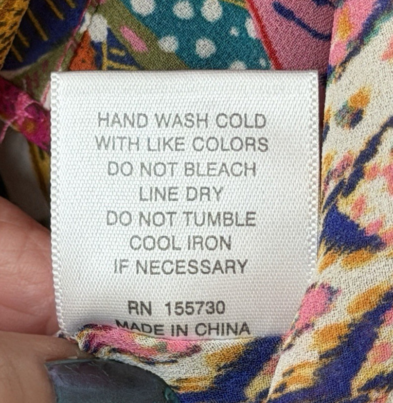 Rose & Olive Multicolor Patchwork Flowey Button D… - image 7