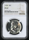 US Coin 1958 Franklin Silver Half Dollar Proof NGC PF67 NO RESERVE!
