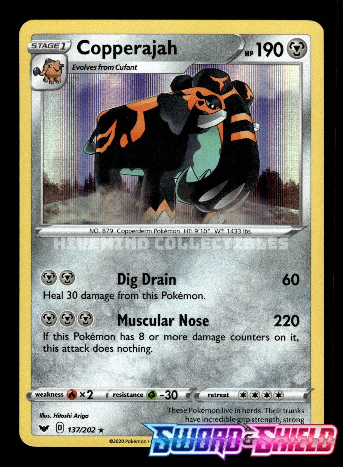 Copperajah 137/202 SWSH Base Set Holo Pokemon Card
