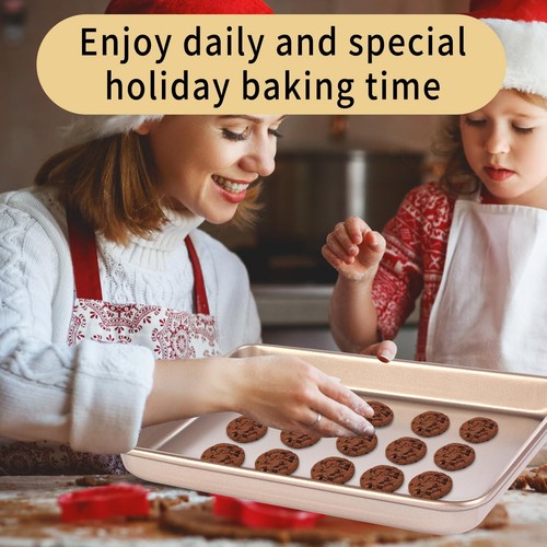 Baking Sheet Tray 9x11 Inch Cookie Sheet Nonstick, 2-Pack Heavy Duty Small Ba... - 第 8/8 張圖片