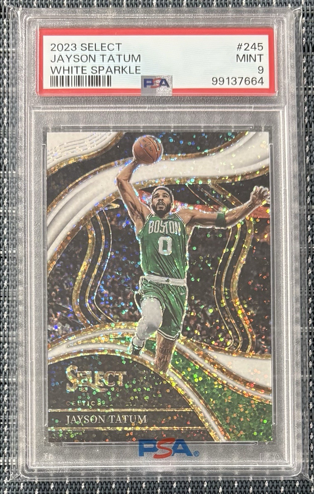 Jayson Tatum 2023-24 Select Courtside White Sparkle Prizm PSA 9