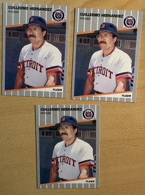 Guillermo Hernandez 1989 Fleer ERROR 3 Different Variations