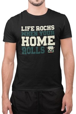 Lustiges T-Shirt Life Rocks When Your Home Rolls Abenteuer Wochenende Neuheit