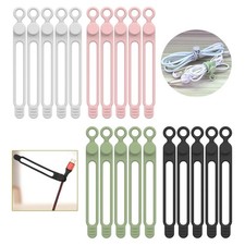 Silicone Cable Ties - Reusable Organizer for Cords, Wires, Bundling 4 Colors 
