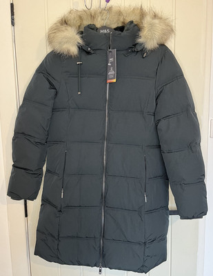 Marks and Spencer Thermowarmth Stormwear Hooded Puffer Coat Jacket 12 Nwt  £99 UK