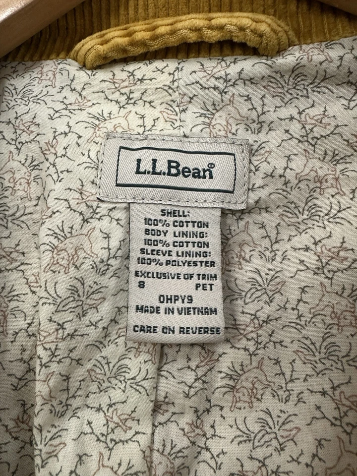 Blazer de Colección LL Bean Pana Mostaza Chaqueta Abrigo Forrada de 3 Botones Foto 3 de 4