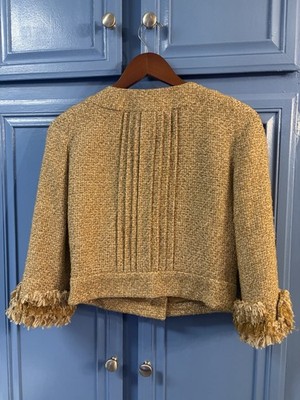 Chanel 13C Runway Versailles Gold Fringe CC Button Tweed Jacket