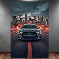 LEINWAND BILD ER XXL ABSTRAKT AUTO MUSTANG GT SKYLINE BUNT WAND POSTER P1553