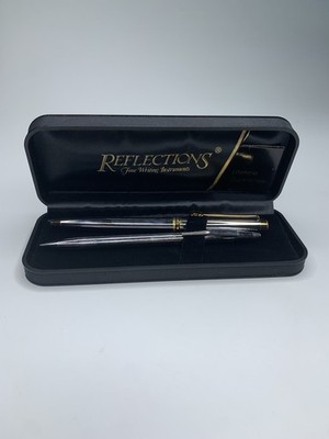 Reflections Fine Writing Instruments Silver & Gold Ballpoint Pen & Pencil In Box