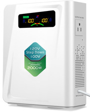 120V to 100V Step Down Transformer 2000W, Silent, 10 Protections