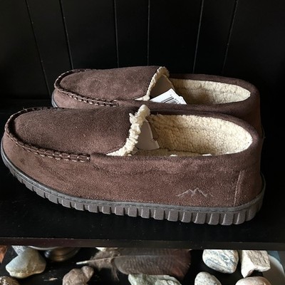 NEW Men's Slippers Venetian Style Large Size Brown Color 9.5-10.5 Blue Mountain