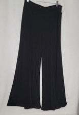 Joseph Ribkoff Womens Size 12 Black Split Front Wide-Leg Trouser Pants