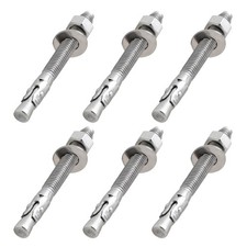 Stainless Steel Concrete Anchor Bolts 3/8" x 3-3/4 Inch 6-Pack Wedge Anchors