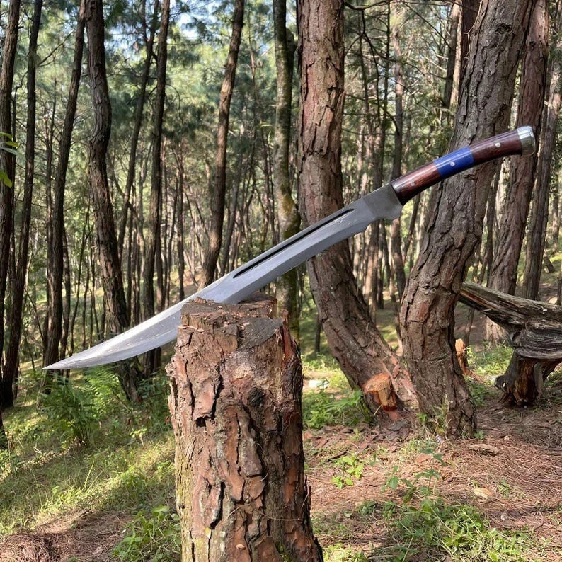 Custom Handmade Carbon Steel Blade Tactical Scimitar Sword Hunting Sword Camping