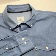 Johnnie-O Hangin  Out Mens M Blue Button Up Shirt Casual Preppy Business