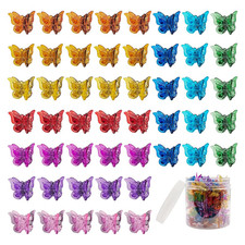 50 Pieces Assorted Color Butterfly Hair Clips, Beautiful Mini Butterfly Hair Cli