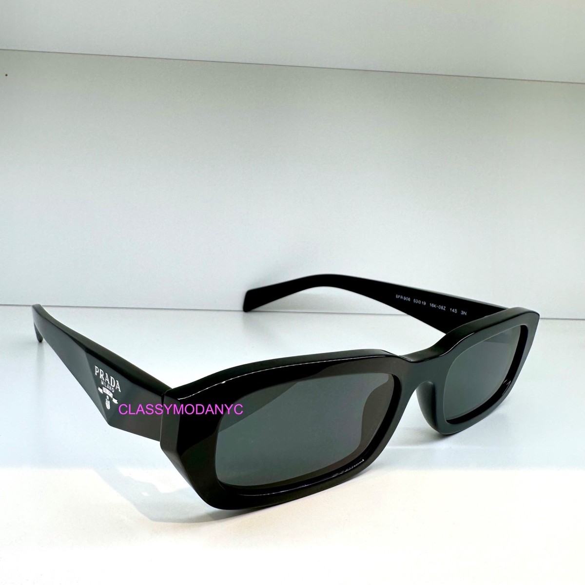 PRADA Sunglasses Black Symbole Logo Rectangle Square PRB06S 