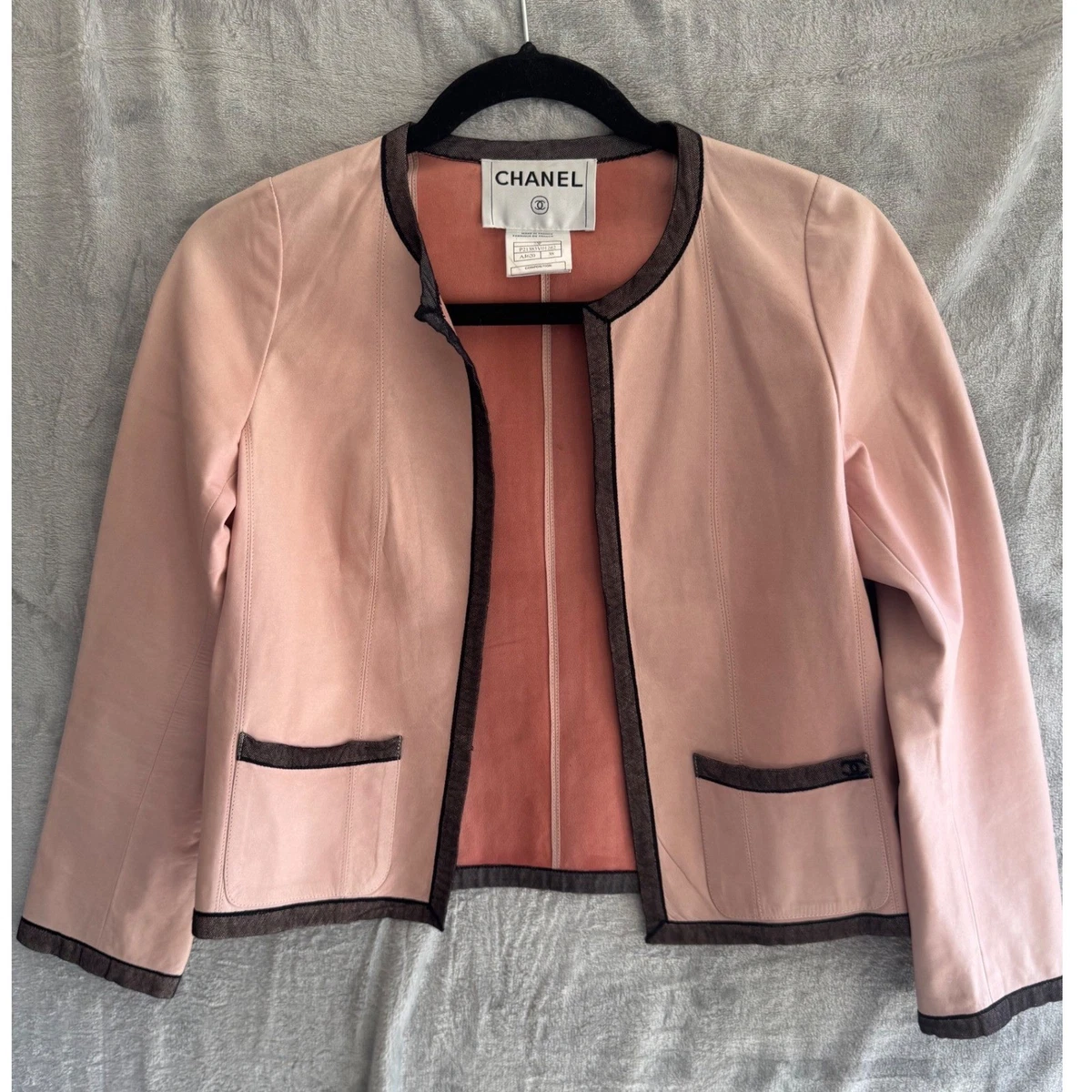 CHANEL Solid Leather Outer Shell Coats, Jackets & Vests for Women