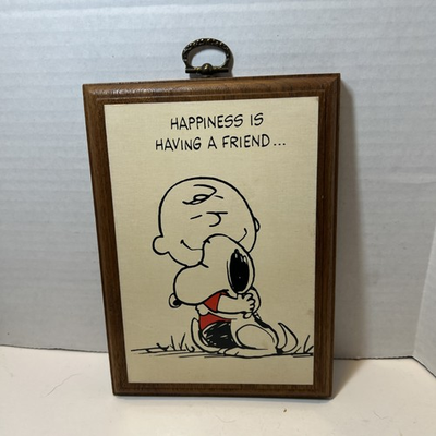 #ad #ad Vintage Peanuts Happiness Is Having A Friend Wall Plaque Springbok $19.99