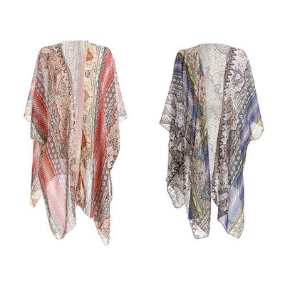Sommermode Damen Bikini Decke Ups Sheer Kimono Cardigan Bluse Top