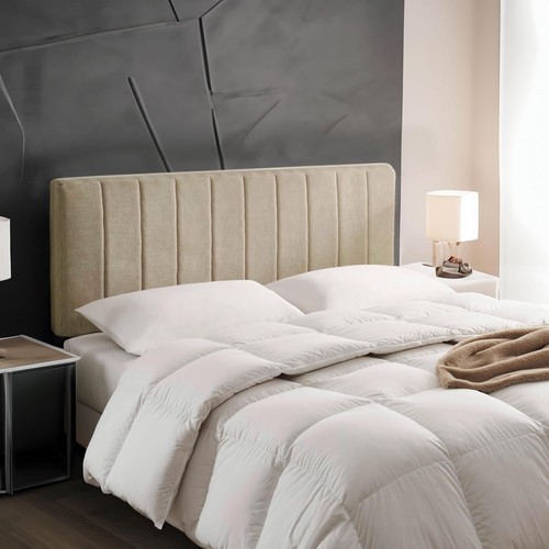 Upholstered Twin Headboard - Easy Assemble Channel Stitched - Wall Mounted