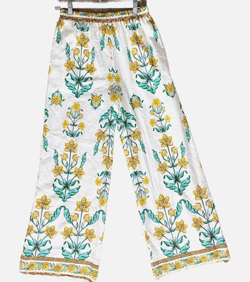Draper James Floral Pants Wide Leg Size XS Rayon/Linen NEW