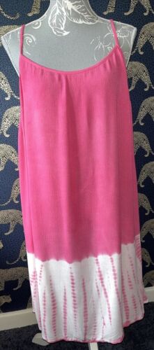 BNWT Ladies Pink Tie dye Bikini Cover Up Holiday Dress Size 12 By Matalan New - 第 1/6 張圖片