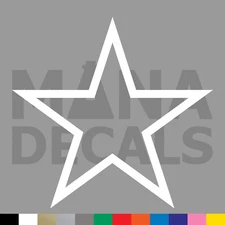 Star Outline Vinyl Die Cut Decal Sticker - 5 Point Shape