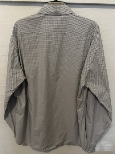 Button Up Shirt Mens Ben Sherman 17 Grey Check Long Sleeve Cotton XL Blue Cuffs - Picture 2 of 7