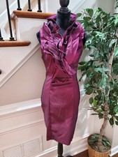 Caquetá Women's Burgundy Polyester Casual Sleeveless Ruffle Knee Length Dress S