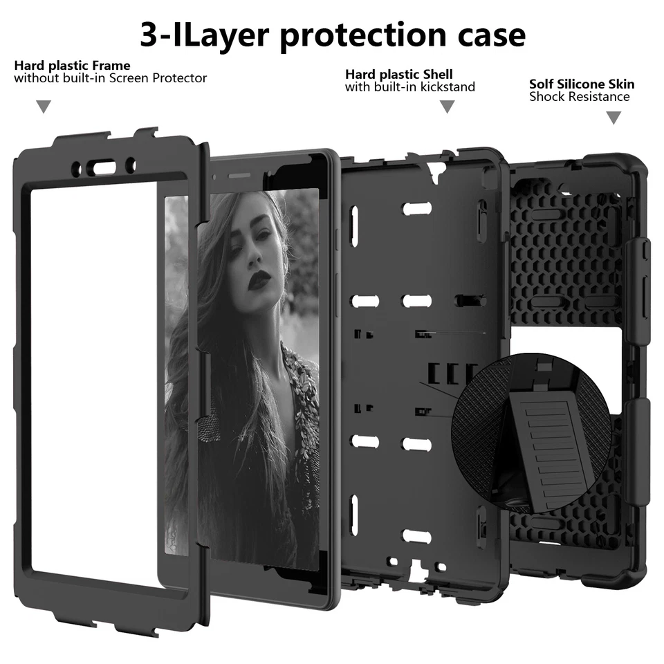 For Samsung Galaxy Tab A 8" SM-T290 T295 Shockproof KickStand Rugged Tablet Case - Изображение 3 из 4