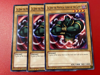 3x La Jinn the Mystical Genie of the La 1st edition YuGiOh MIL1-EN029 Pack Fresh