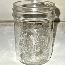 Vintage Ball Genuine Sculptured Glass Mason 6 oz. Fruit Jar