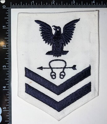 USN US Navy Petty Officer 2nd Class Rate Soundman White Patch | eBay