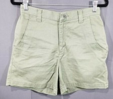 Vtg Lee Riders Casuals Mid Rise Walking Shorts -Olive Green Sz 28 in- Flat Front
