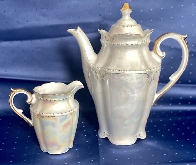 C.T. Tielsch Altwasser Jugendstil Kaffeekanne Milchkännchen 1888-1908 RAR - Bild 1 von 4