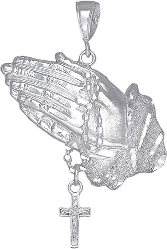 Rosary Cross Pendant Necklace 24 