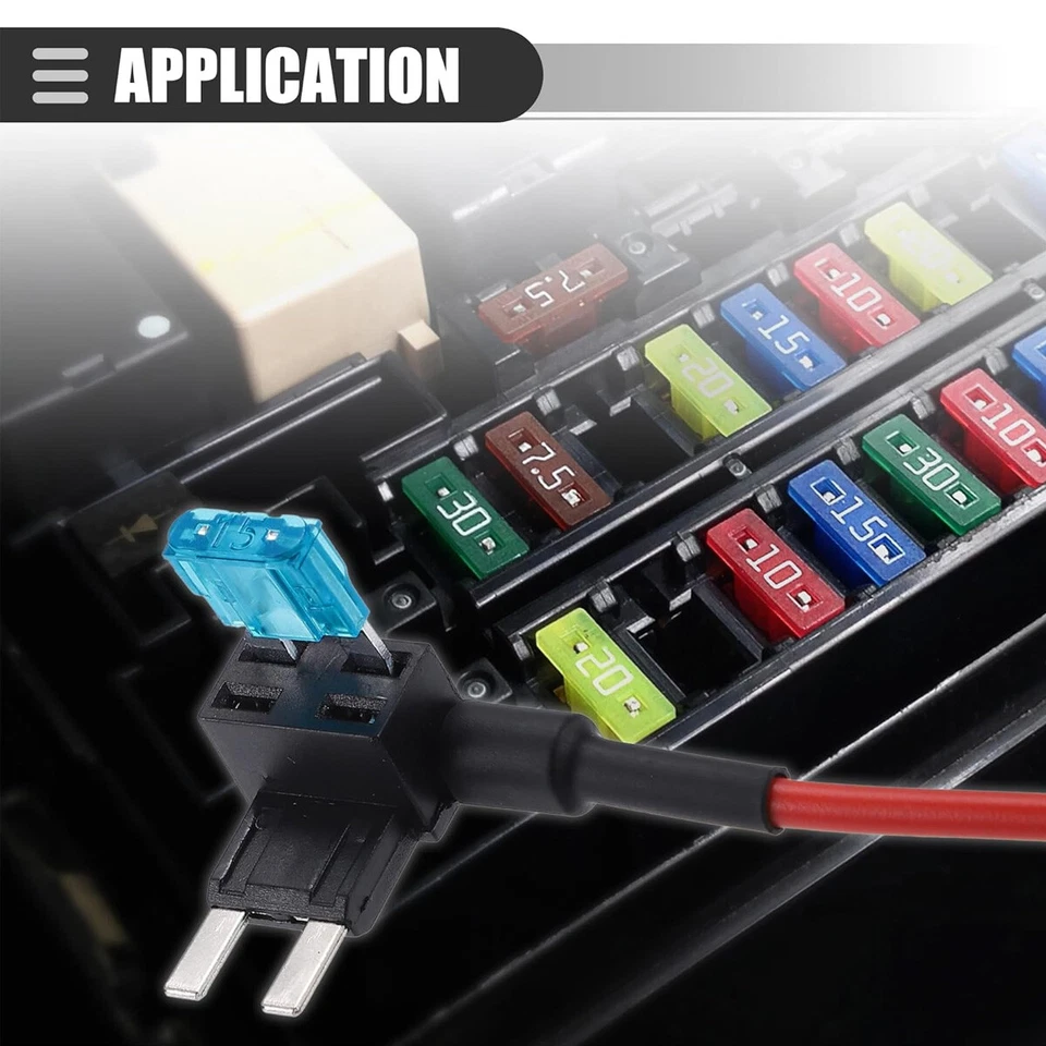 30PCS Fuse Tap Adapter Kit 12V 15 Amp 20Amp Car Add-a-circuit Mini ATM APM Blade - Image 3 of 4
