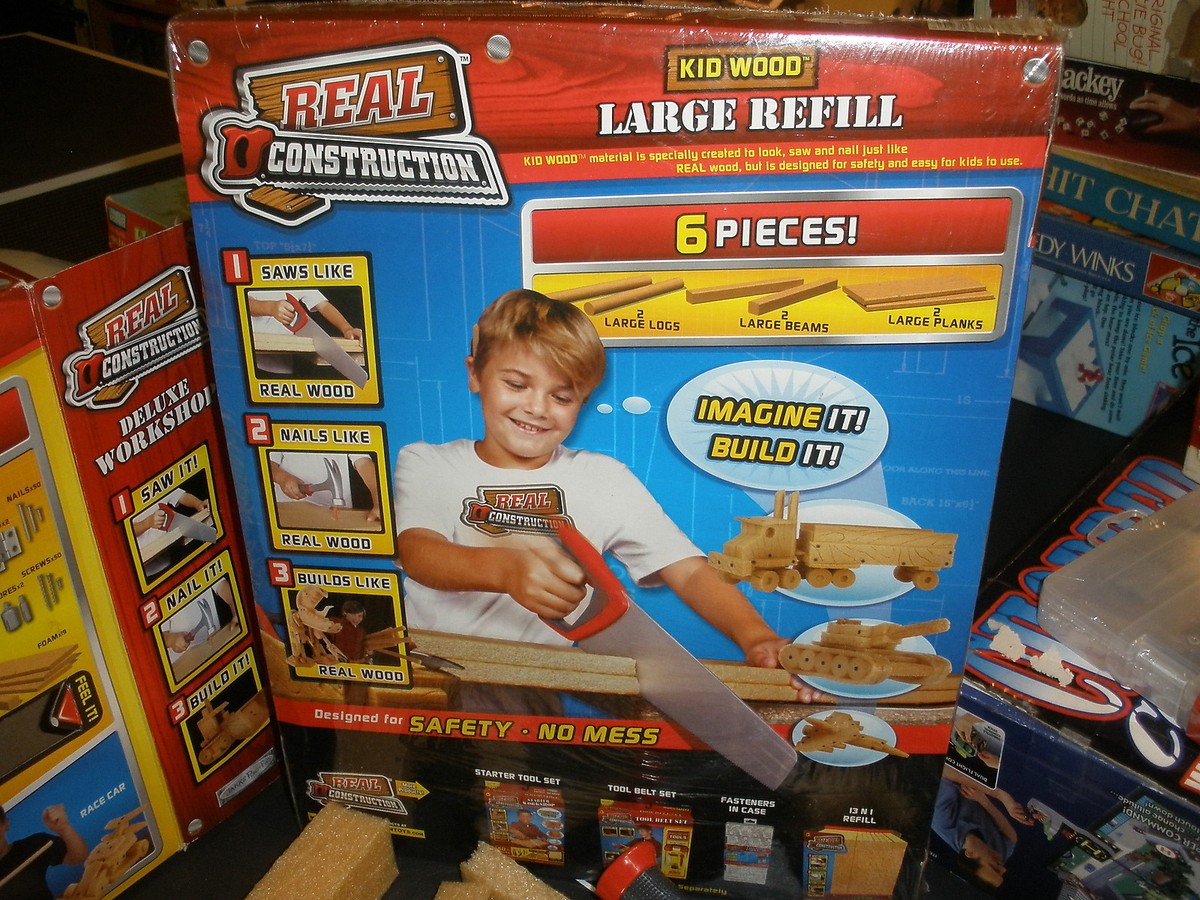 NEW Real Construction Kid Wood Large Refill used Deluxe Workshop