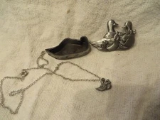 Vintage Twin Ducks Torino Trinket Round Box Brooch, Earrings and Necklace Set