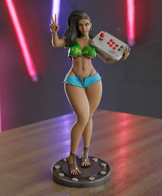 Laura Matsuda, Street Figher V, sexy Pin-Up, Action, Figur, 3D Druck, UNBEMALT