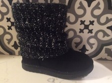 Girls Black Boots With Sweater Trim Girls Size 9