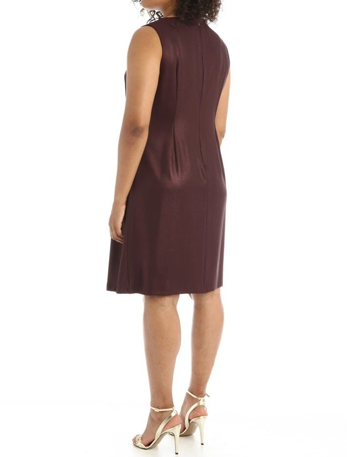 Vestido Lamè MARINA RINALDI, Roxo, Tamanho MR 31, 22W EUA, 54 DE, 60 IT - Imagem 2 de 4